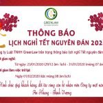 Thông Báo Lịch Nghỉ Tết Nguyên Đán Canh Tý Năm 2020